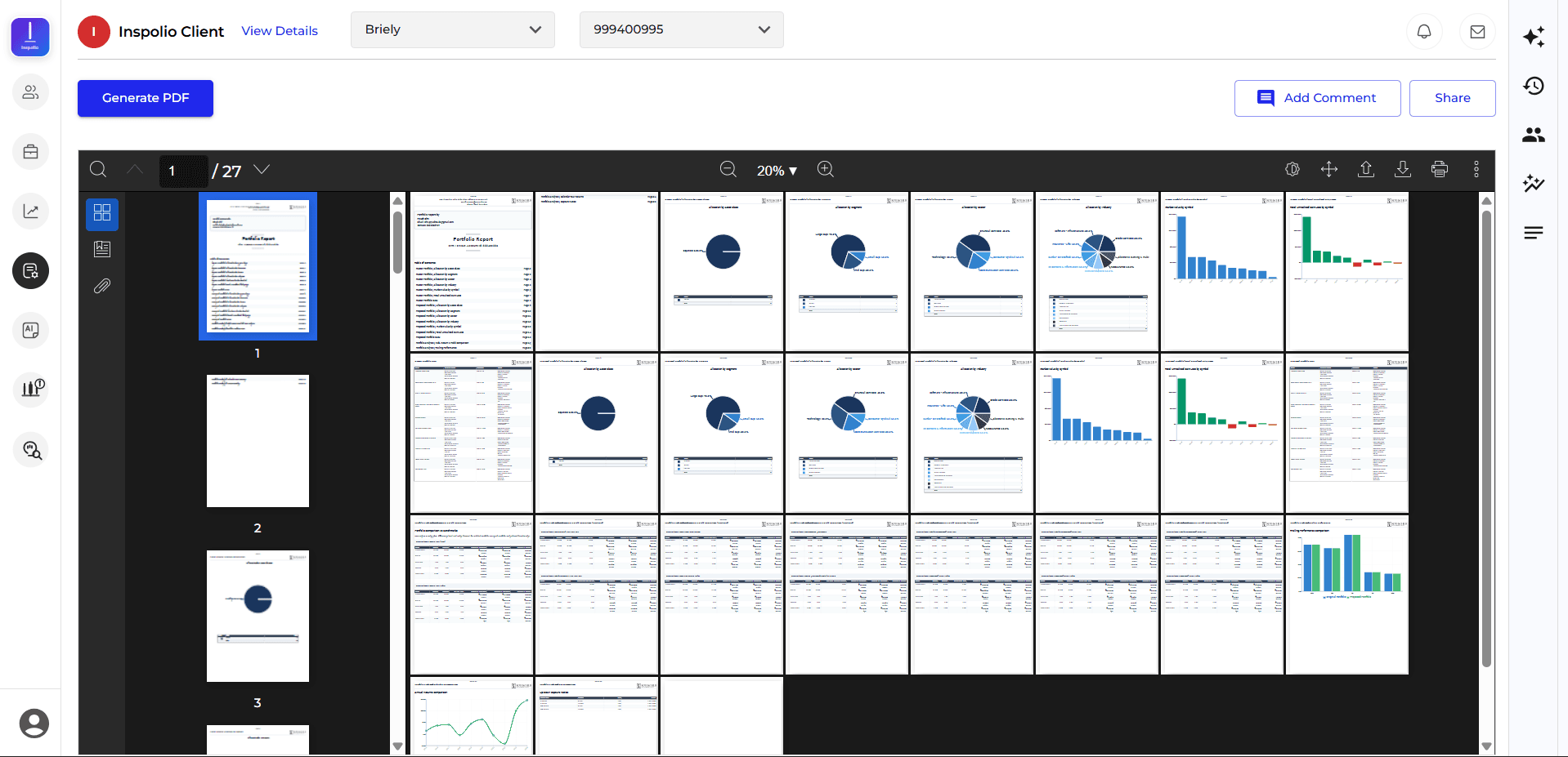 Professional portfolio report preview